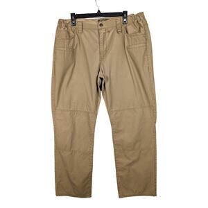 SOG Pants Mens 36 x 30 Khaki Double Knee Brown Ripstop Rugged Extra Pockets READ